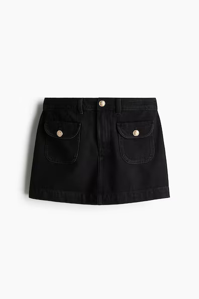 H & M - Denim Mini Skirt - Black | H&M (US + CA)