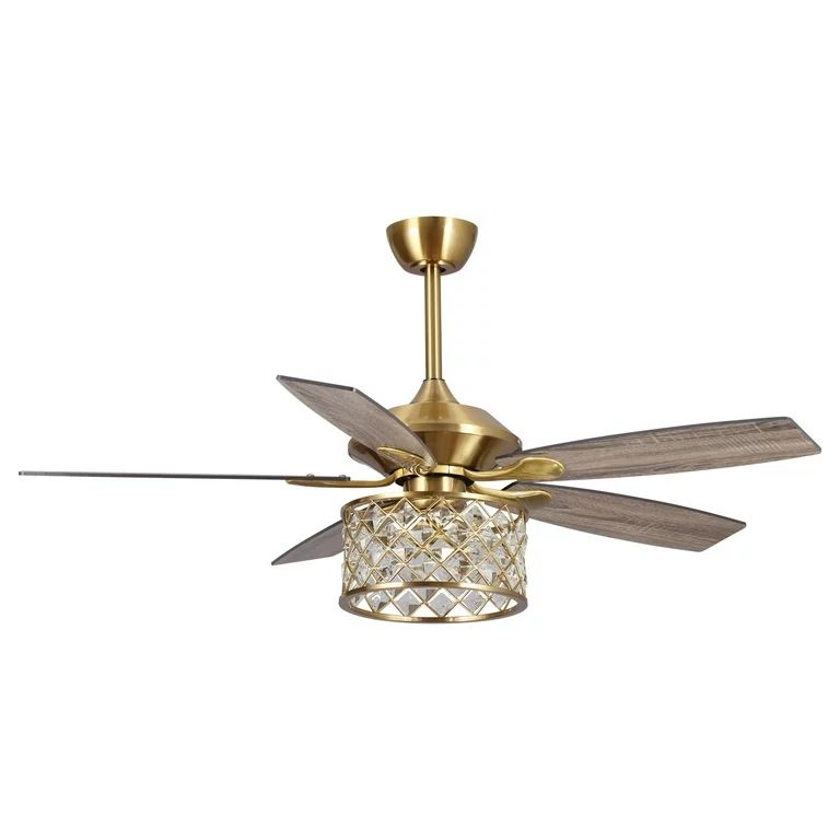 Parrot Uncle Ceiling Fan with Lights and Remote Control 52 inch Gold Indoor Ceiling Fan with 5 Bl... | Walmart (US)
