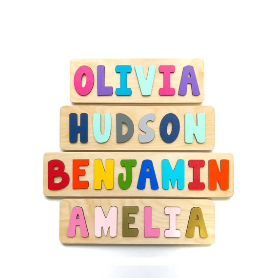 Wood Name Puzzle, Easter Gift, Wood Toy, First or Second Birthday Gift, Personalized Toddler Puzz... | Etsy (US)