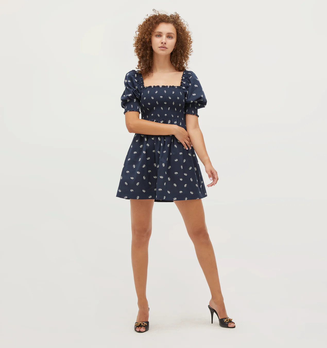 The Athena Nap Dress - Navy Autumn Paisley | Hill House Home