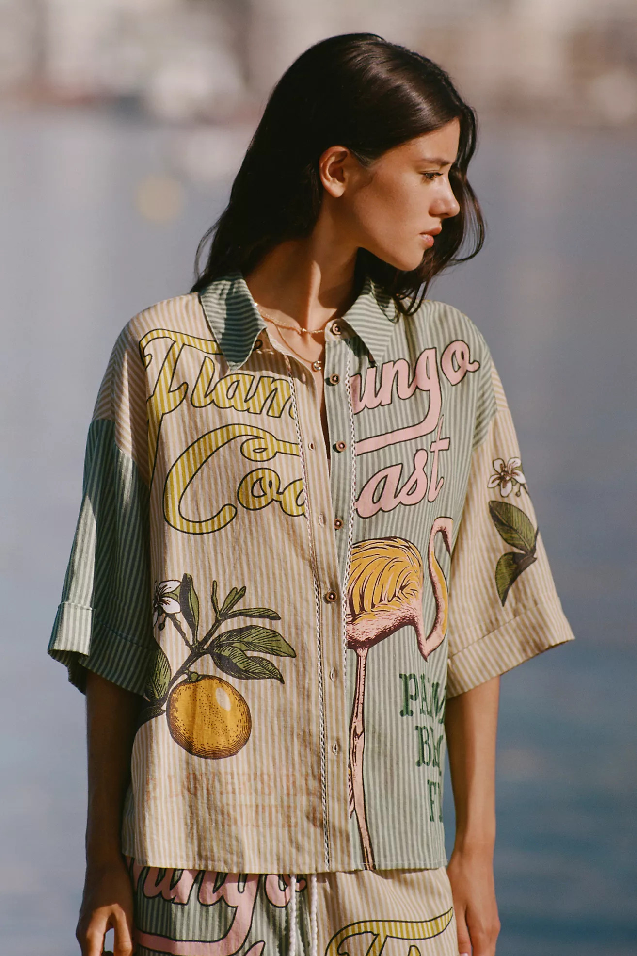 Celandine Short-Sleeve Linen-Blend Buttondown Shirt | Anthropologie (UK)