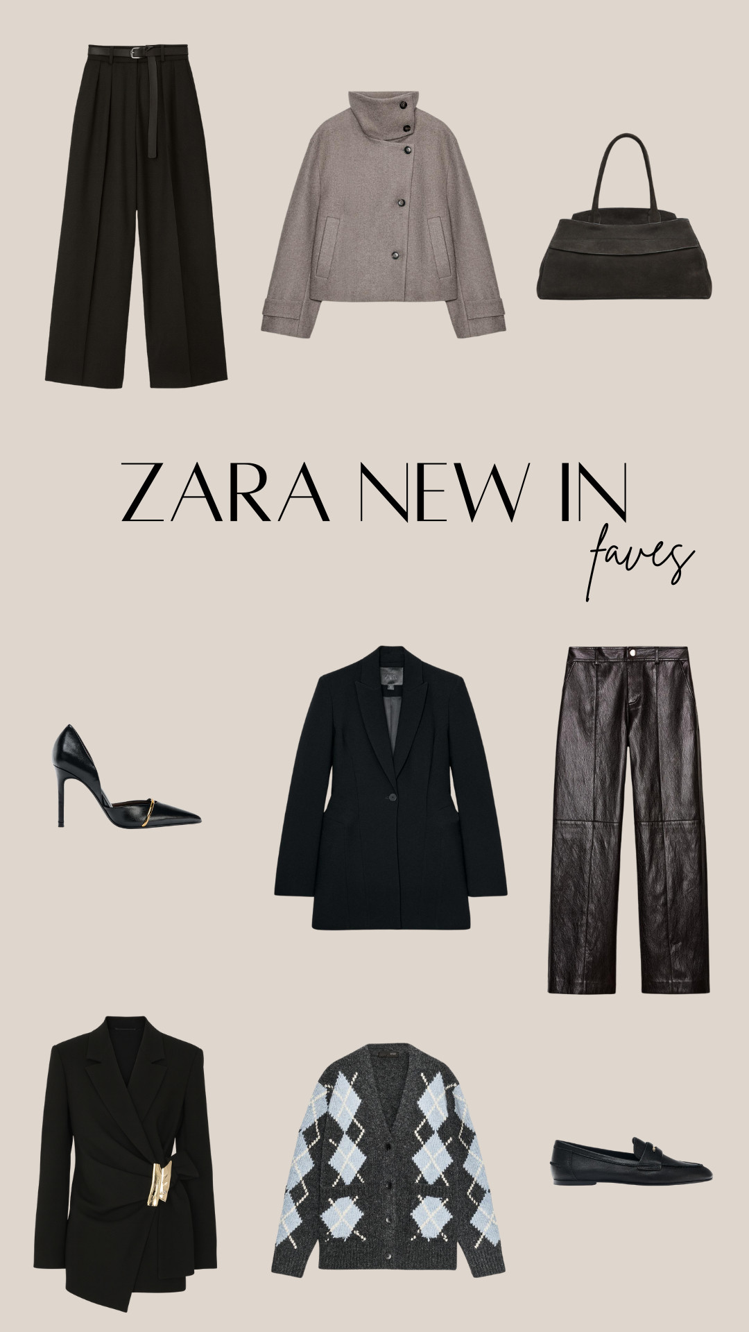 Zara New In, Darted Trousers, Suede Bag, High-Collar Jacket, Faux Leather Trousers, Wool Argyle Cardigan, Limited Edition Blazer, Leather Loafers, Buckle Blazer, Metal Heel Shoes 

 

#LTKActive #LTKStyleTip #LTKTravel