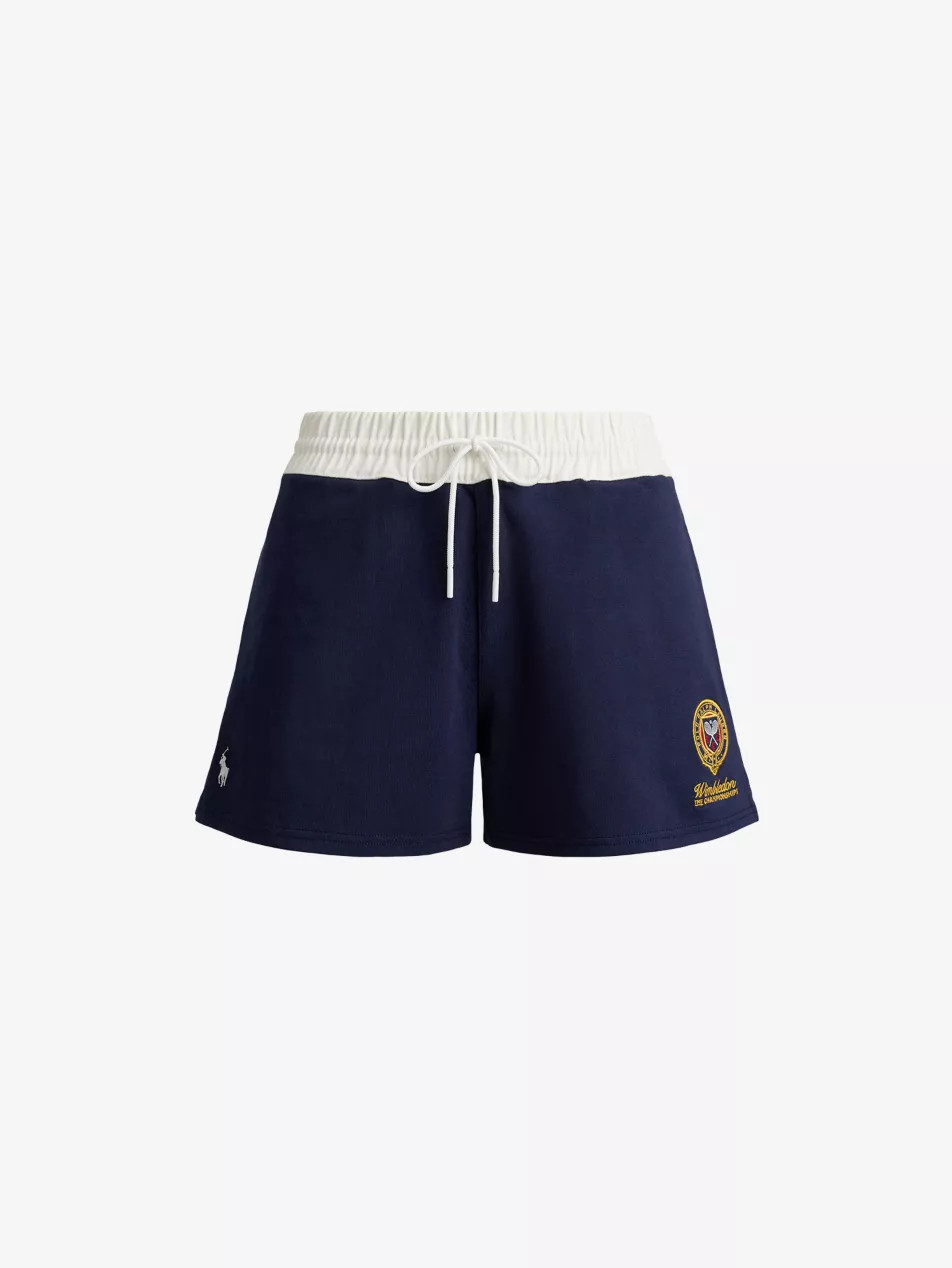 Polo Ralph Lauren x Wimbledon Brand-Embroidered Cotton-Jersey Shorts | Selfridges