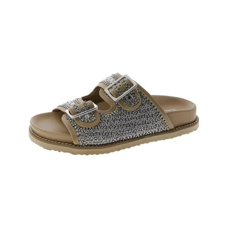 Steve Madden Womens Cabo Embellished Faux Leather Slide Sandals | Walmart (US)