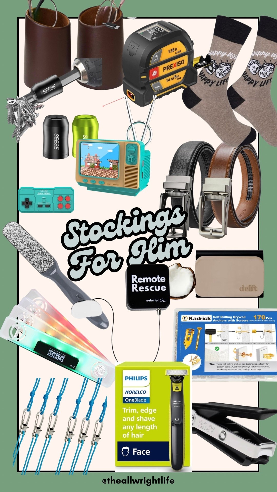 Stocking stuffers for him 
Stocking stuffers for men
Gift ideas for men 
Gift ideas for him 