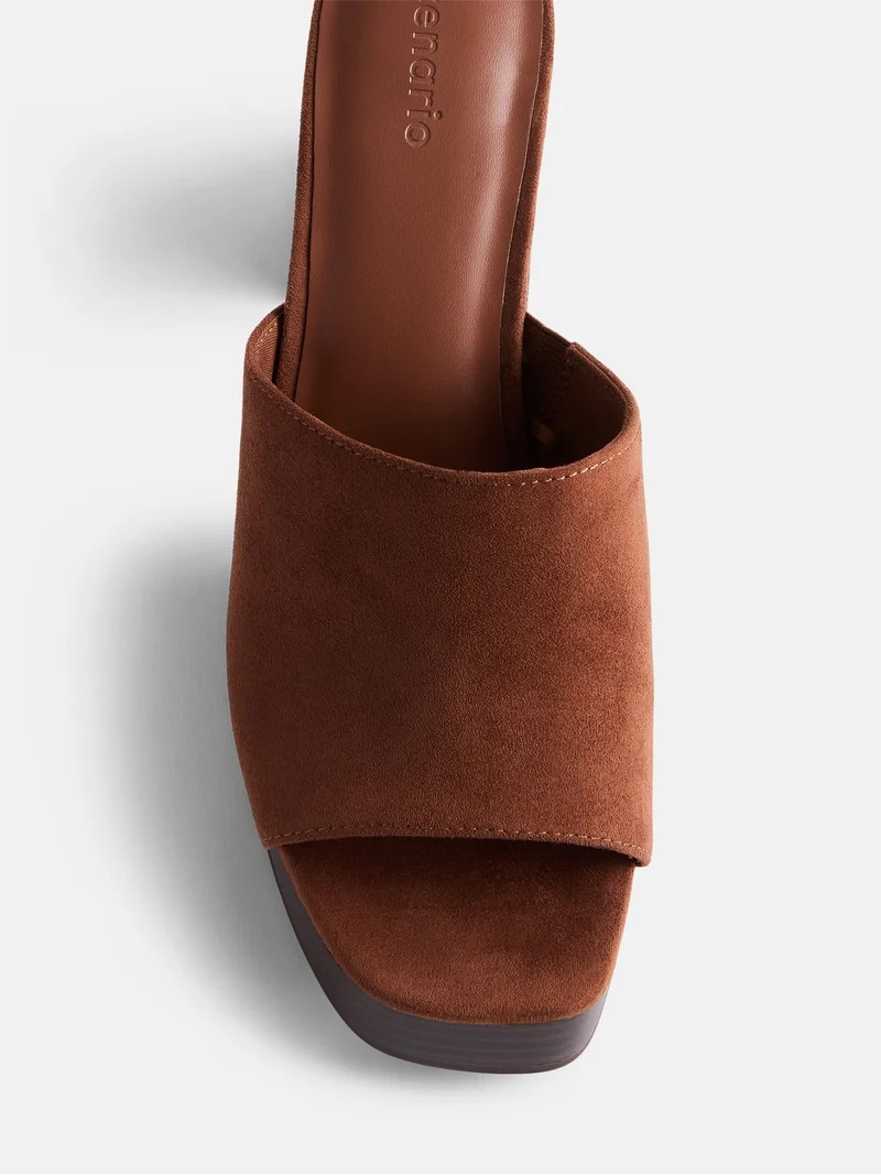 Scenario Women's Faux Suede Platform Heel Sandals | Walmart (US)