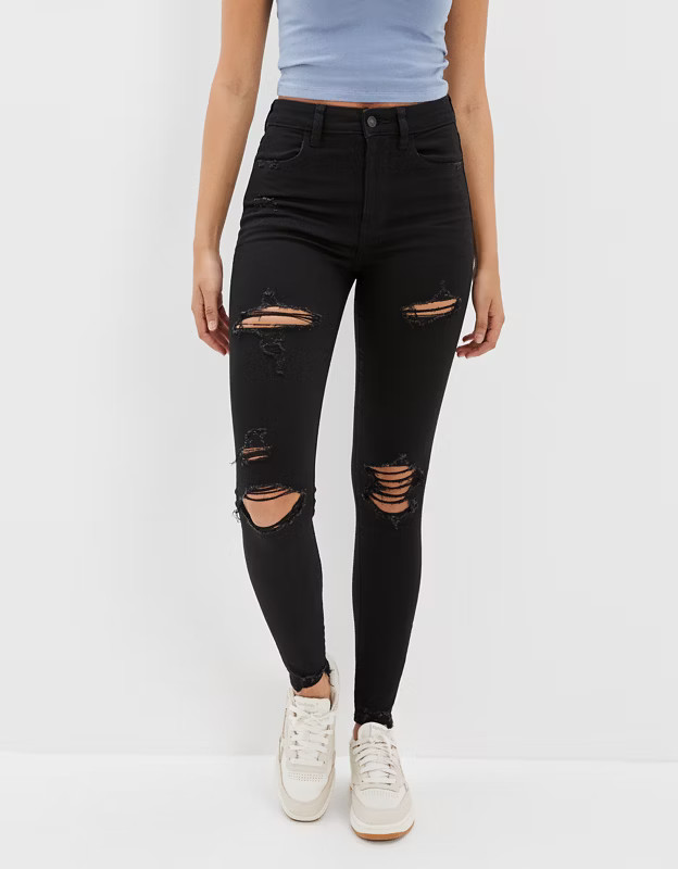 AE Ne(x)t Level Ripped Super High-Waisted Jegging | American Eagle Outfitters (US & CA)