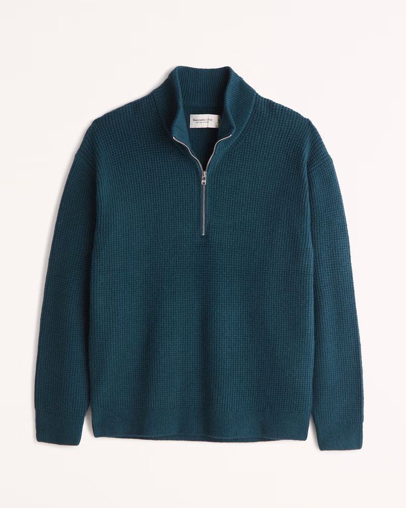 Men's Waffle Half-Zip Sweater | Men's Tops | Abercrombie.com | Abercrombie & Fitch (US)