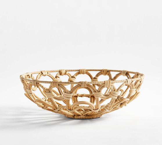 Monique Lhuillier Antibes Handwoven Wicker Serve Bowl | Pottery Barn (US)