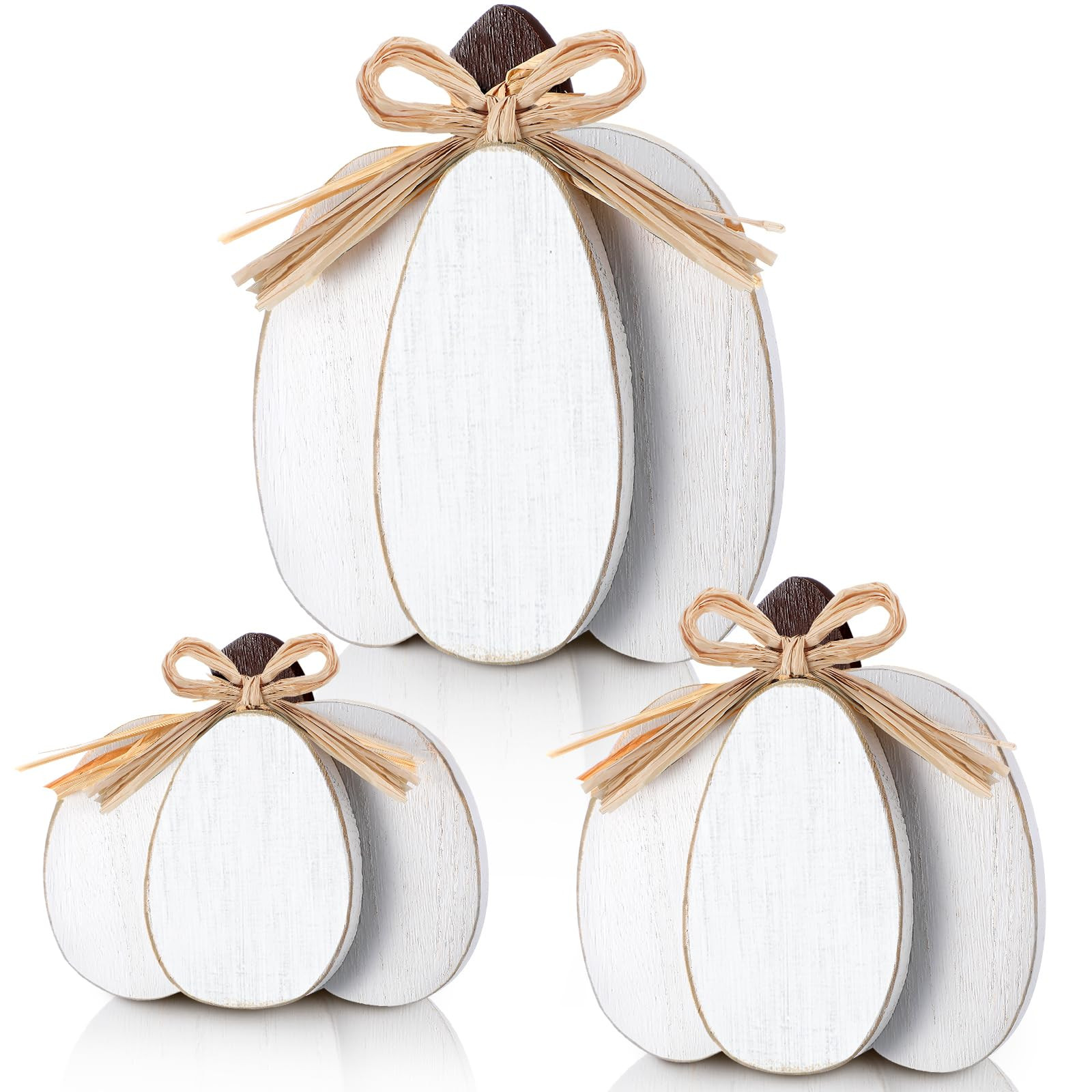 Ferraycle 3 Pcs Fall Pumpkin Decor Fall Wooden Signs 3D Pumpkin Tabletop Decor Farmhouse Sign Rus... | Amazon (US)