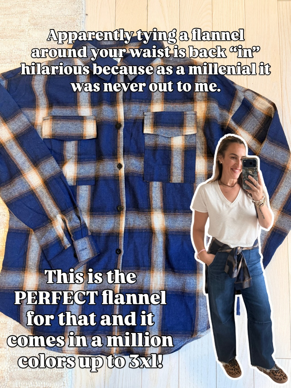 Wearing a medium in all. #fallnecessities #womensflannel #fallcapsule #plaid 

 #LTKootd #LTKOver40 #LTKMidsize