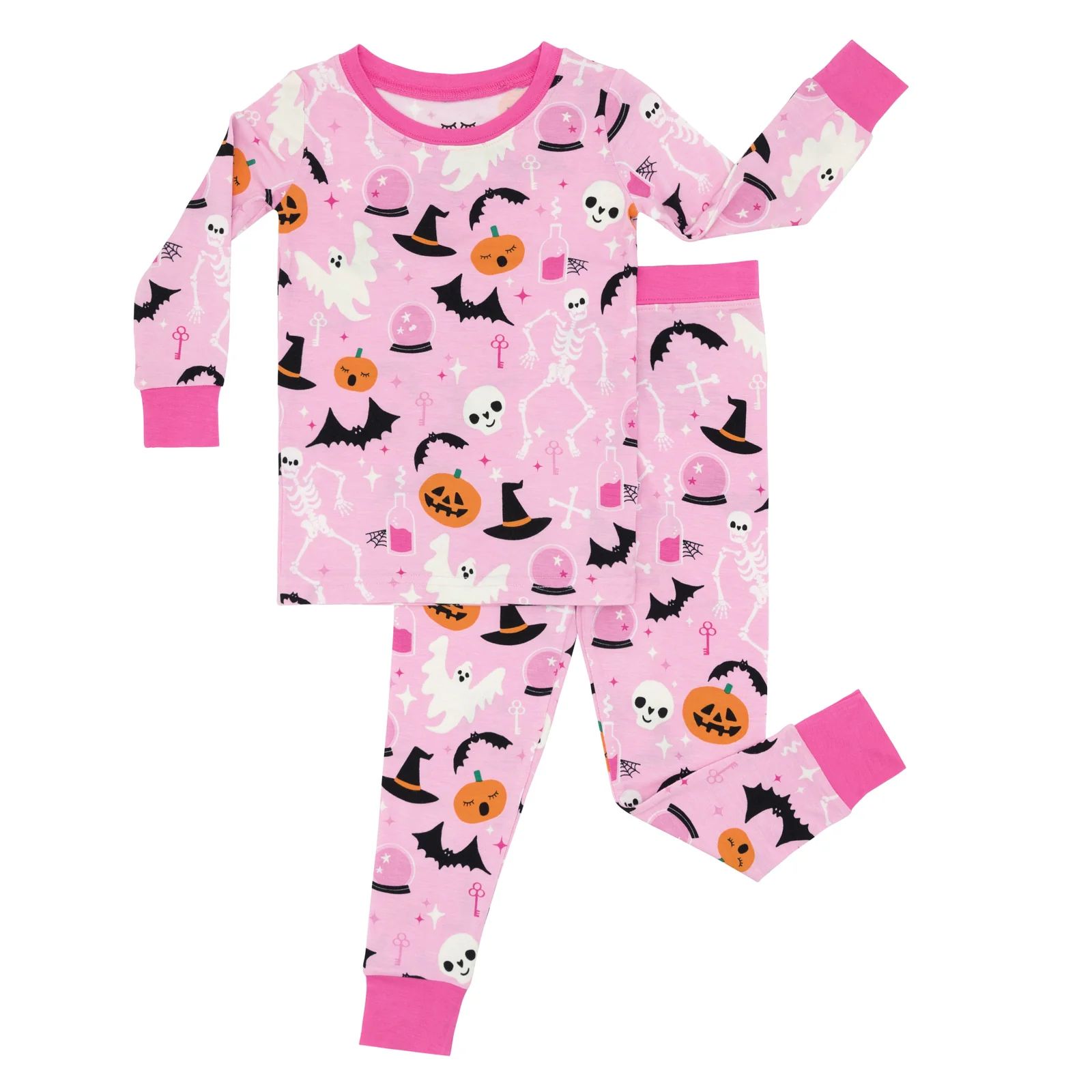 Pink Glowing Ghouls Two-Piece Pajama Set | Little Sleepies