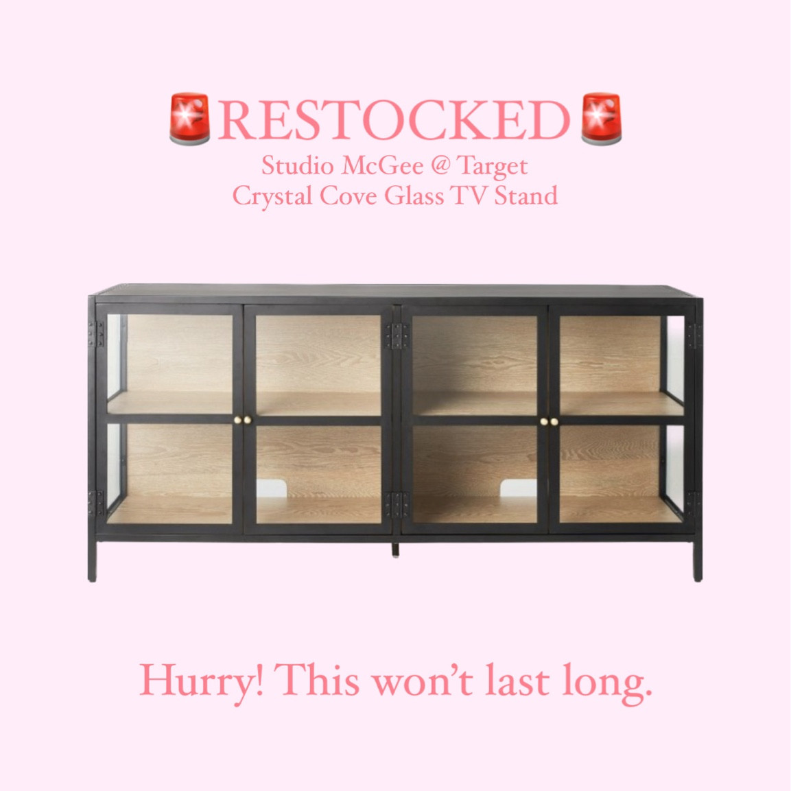 Restock Alert: Target Crystal Cove Glass TV Stand for TVs up to 59" - Threshold™ designed with Studio McGee

#LTKhome #LTKGiftGuide #LTKFind
