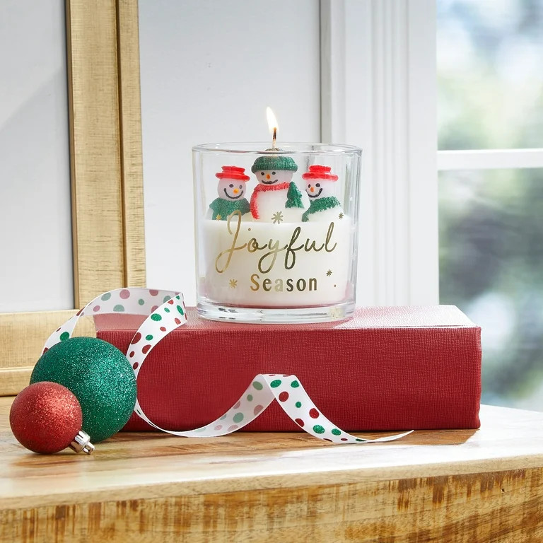 Mainstays 1-Wick Holiday Scene Scented Jar Candle, Figural Top, Country Holiday, 10oz. | Walmart (US)