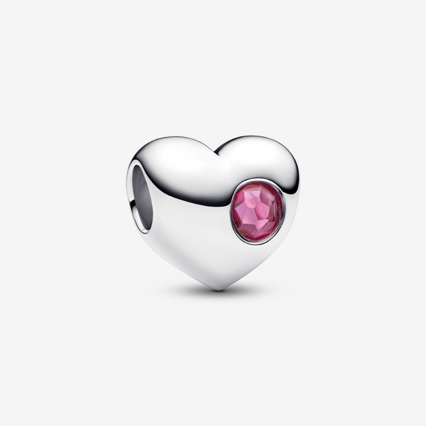 Pandora Engravable Pink Stone Heart Charm | Pandora US