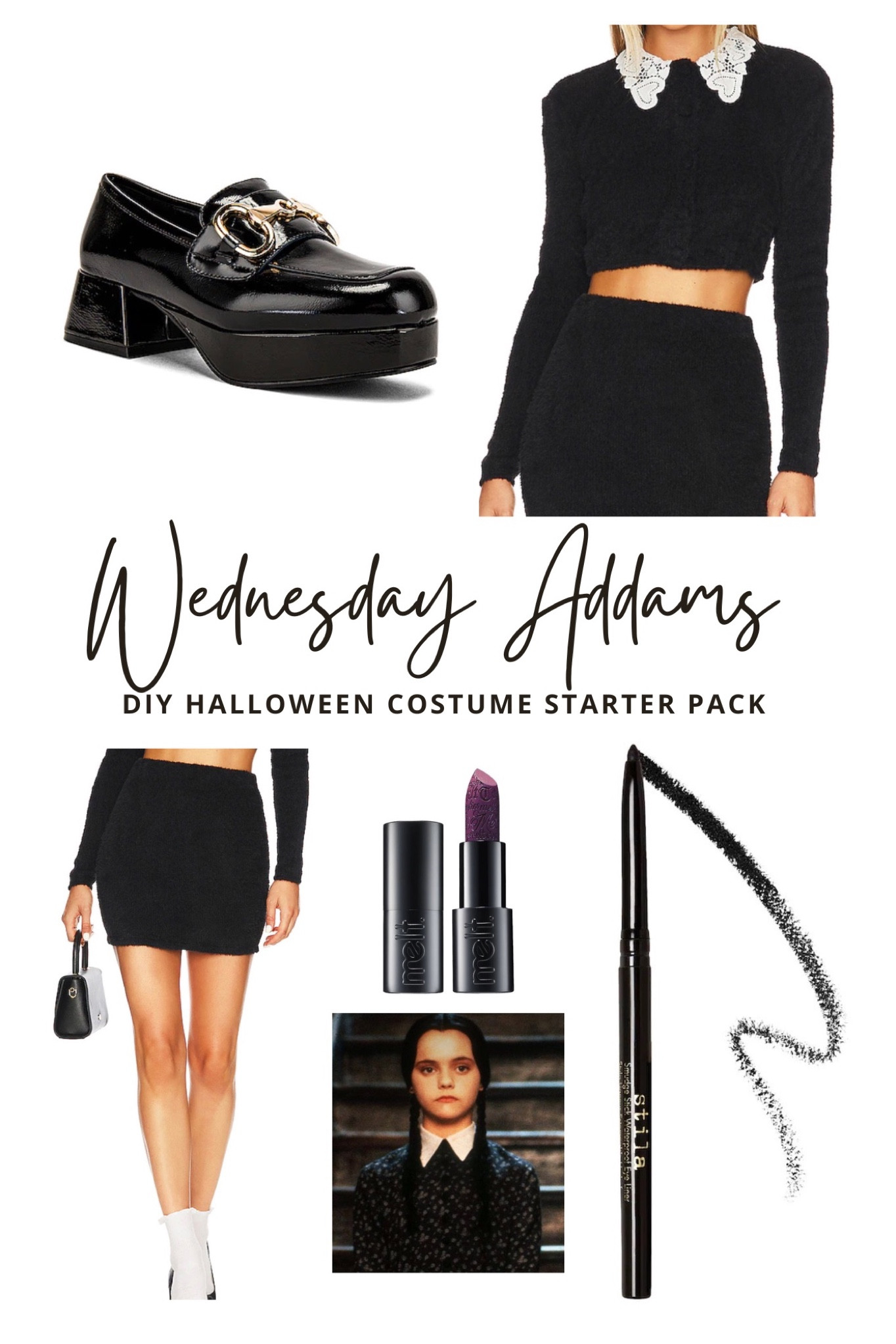 DIY Wednesday Addams Halloween starter pack 🖤 

#LTKSeasonal #LTKshoecrush #LTKHalloween