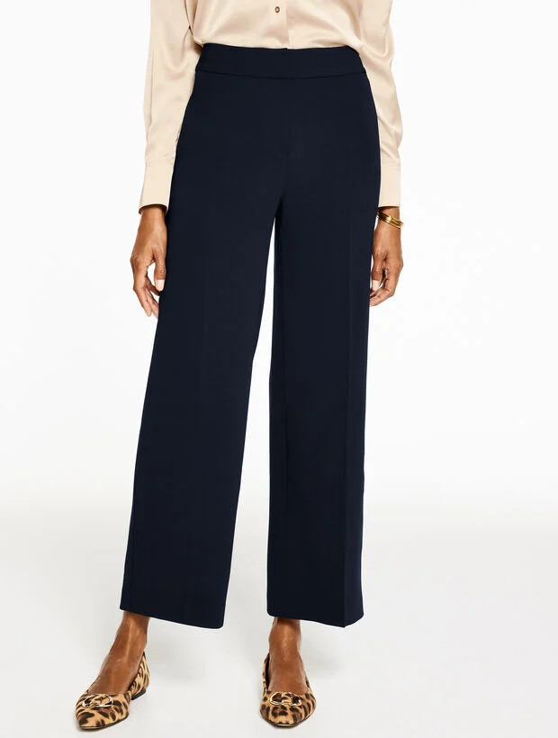 Easy Travel Wide Leg Ankle Pants | Talbots