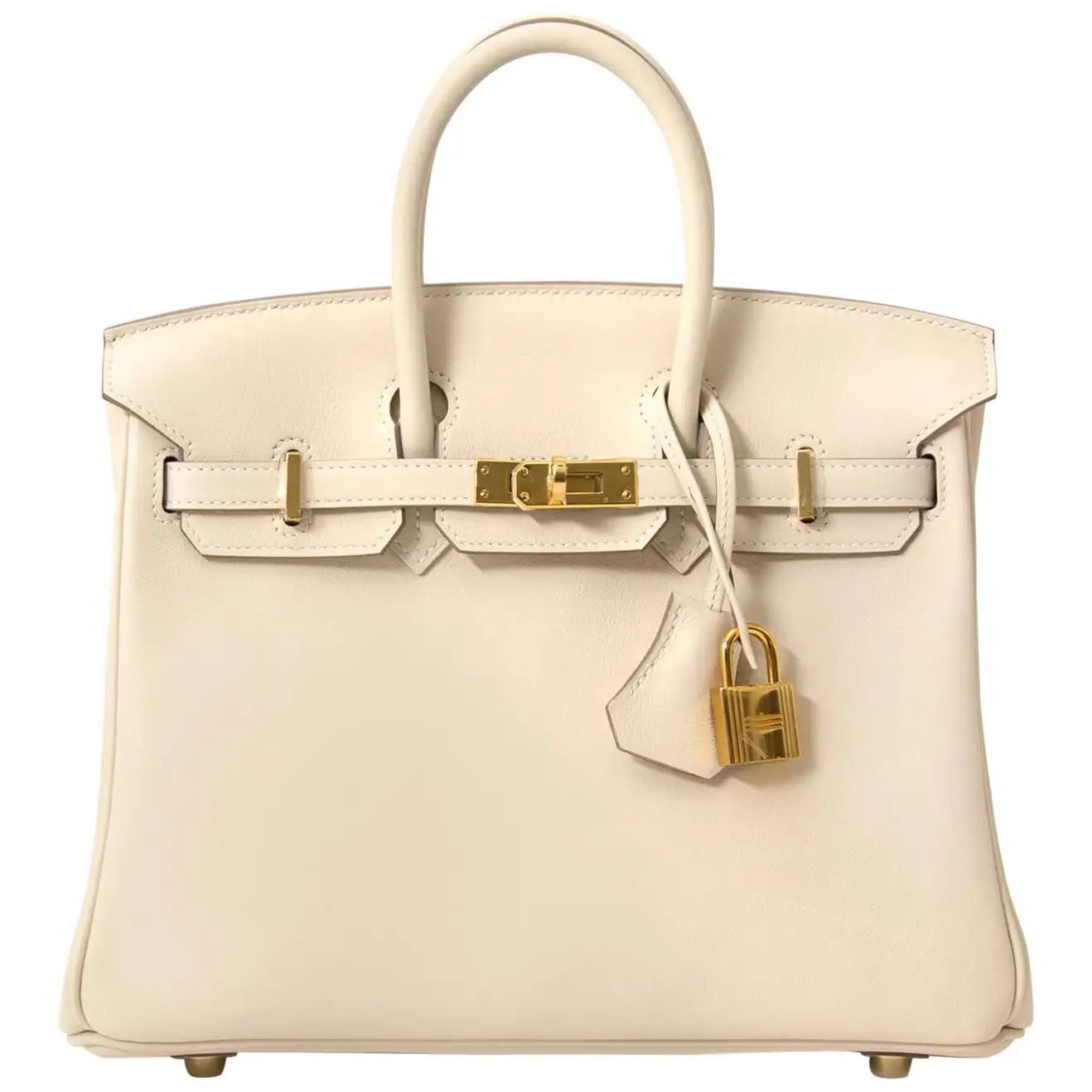 Hermès Craie Swift GHW Birkin 25 Bag | 1stDibs