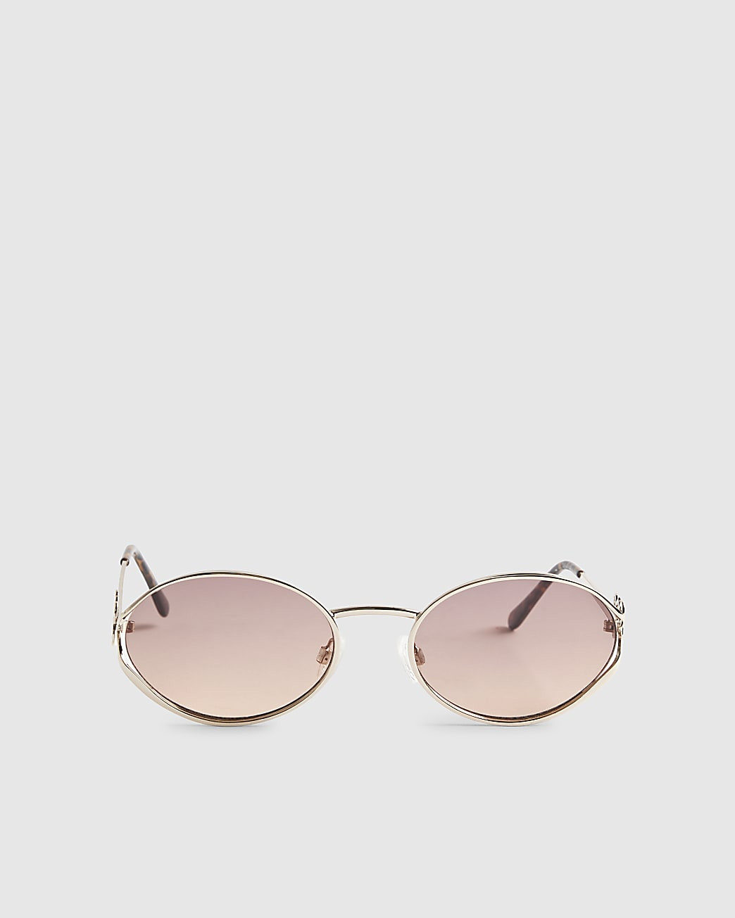 Gold Slim Tinted Oval Sunglasses | River Island UK & IE
