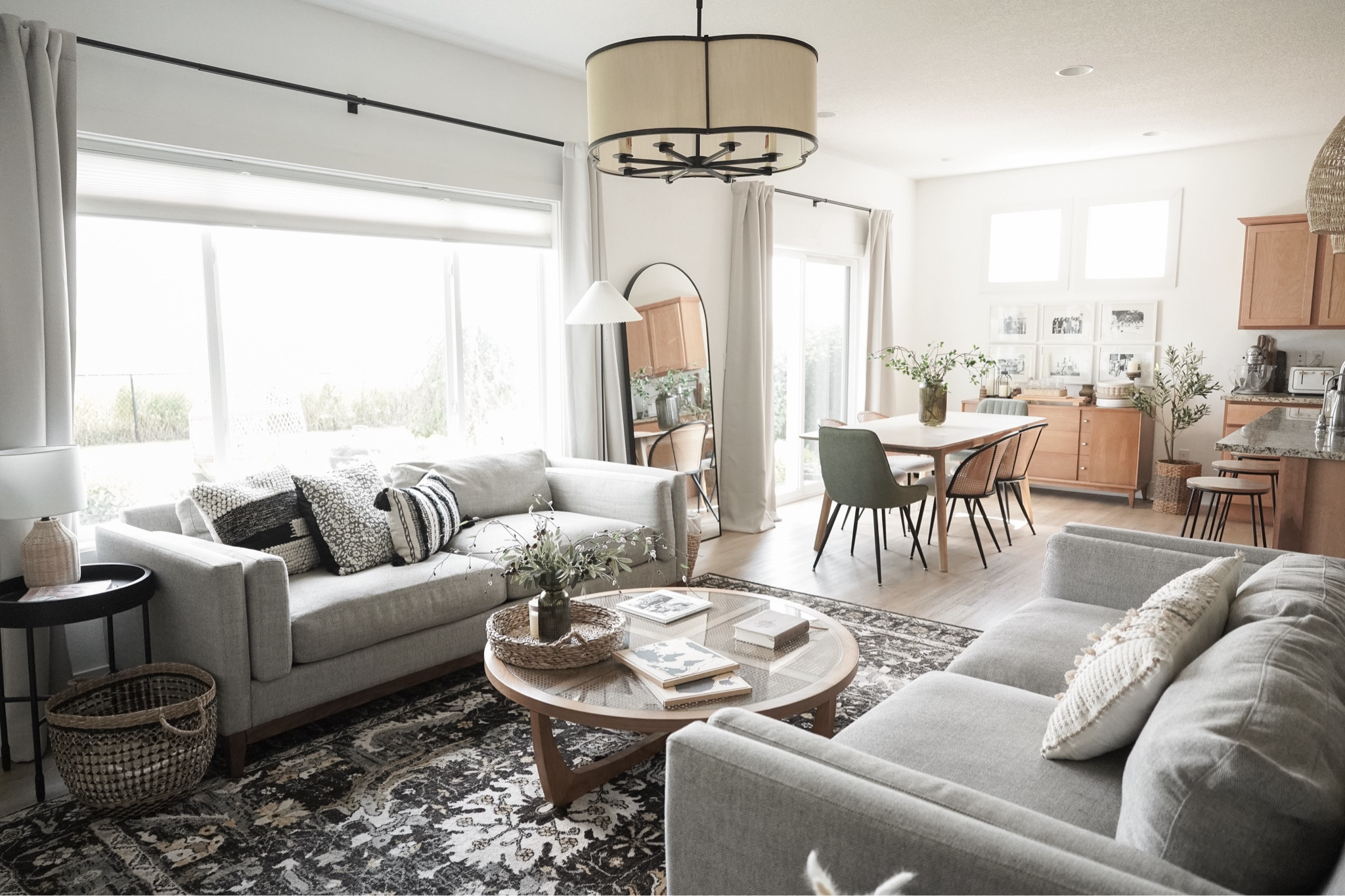 Living room and dining area furniture and home decor.  Neutral style - neutral home - organic home - Walmart home - coffee table - throw pillows #LTKxWalmart

#LTKHome #LTKSaleAlert