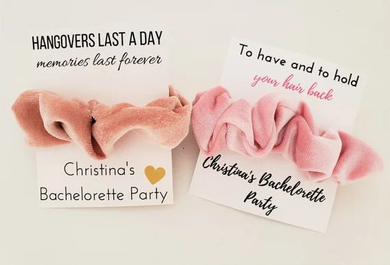 Bachelorette Party Favor Scrunchie | Hair Ties | To Have and To Hold Your Hair Back | Personalize... | Etsy (US)