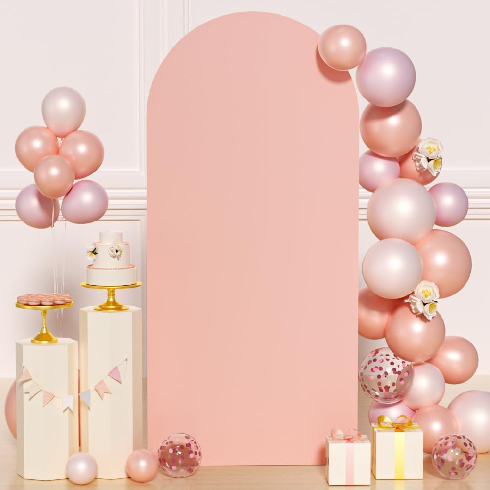 FUHSY Arch Cover Wedding Spandex Fitted Arch Backdrop Cover Dusty Rose 2.6x6FT Arch Covers Stretc... | Amazon (US)