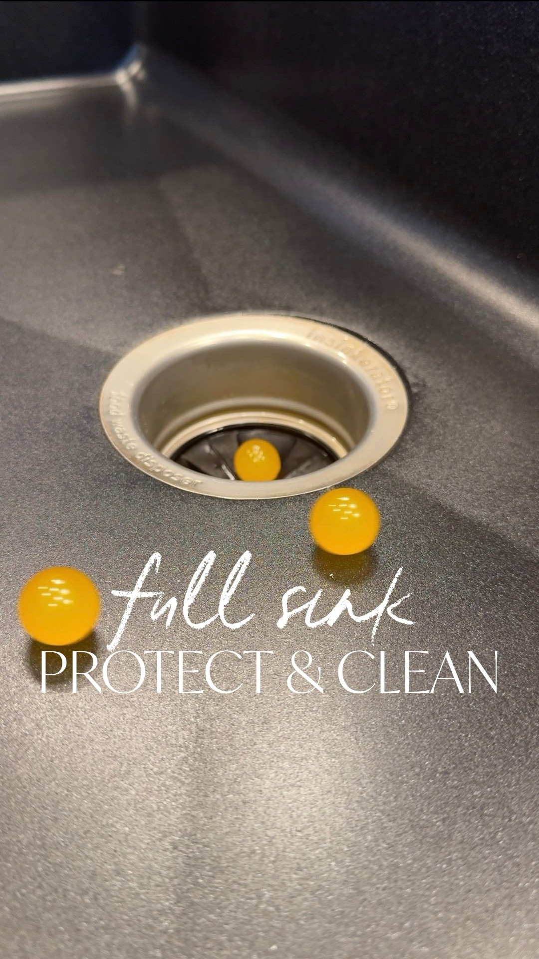 Most people don’t realize that the splash guard is a HUGE source of hidden smells that linger in your home! It’s essential to thoroughly and properly clean. My splash guard does not come out, but give yours a little tug, and it may pop out for you to clean!!!

This oil is essential for black sinks! It makes it look brand new! If I didn’t have it I would never recommend a black sink, but with it I don’t know if I’ll ever go back to any other sink! I love my black sink! It also helps protect against mineral and hard water spot buildup on any sink! 

These cleaning tabs properly clean the disposal blades and loosen all of the debris on your splash guard prior to cleaning! 

The balls deodorize and give a quick refresh to my sink! I use them every time I clean my sink and sometimes Inbetween! The smell is amazing!

This cleaner can be used on so many surfaces! It’s a must in your cleaning essentials! And a no scratch sponge! Perfect for any sink including ceramic, stainless, siligranit, and more!

#LTKSeasonal #LTKHome