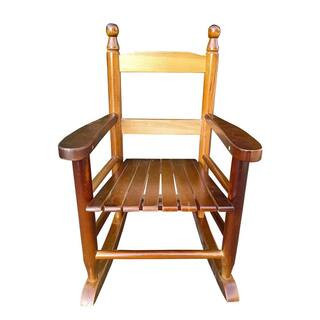 Oak Brown Wood Children's Outdoor Rocking Chair | The Home Depot
