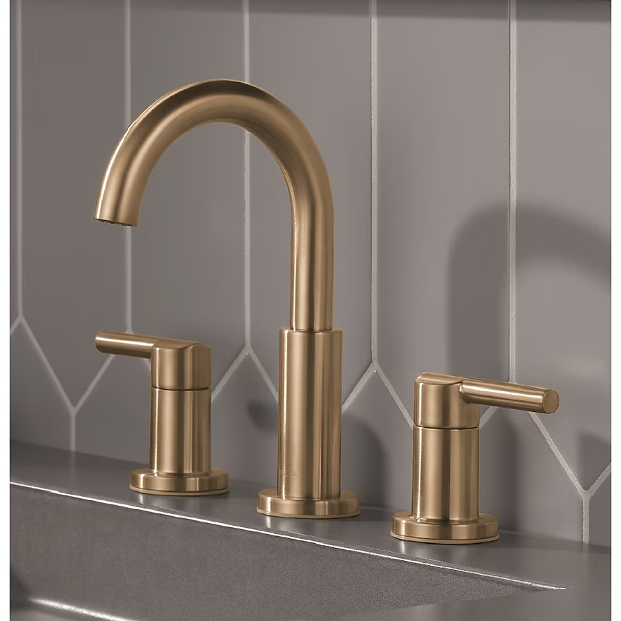 Delta Nicoli Gold Champagne Bronze Widespread 2-handle WaterSense Mid-arc Residential Handle Bath... | Lowe's
