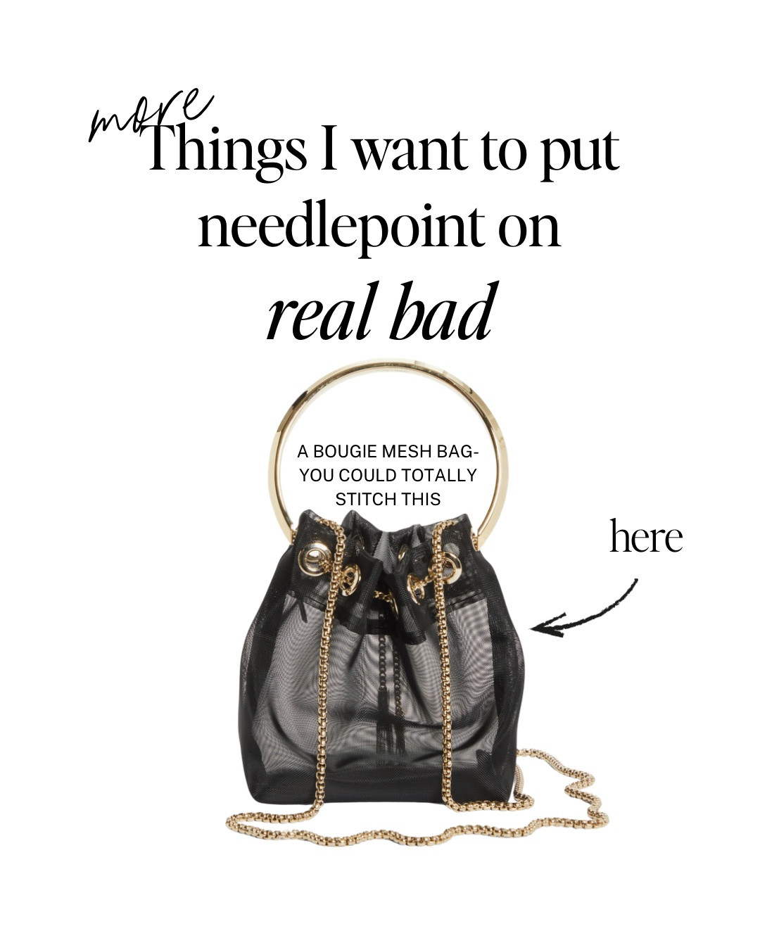 More things I want to put needlepoint on real bad. A little vintage, a little Nordstrom Half Yearly Sale. 

A few fun finishing ideas, some ready to stitch mesh totes and cross-bodies and NEW trays to top with needlepoint!

#LTKOver40 #LTKSaleAlert #LTKHome