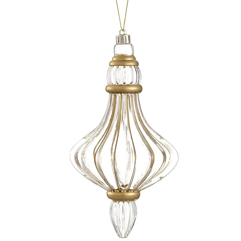 Clear & Gold Finial Shatterproof Ornament | Gatehouse No.1