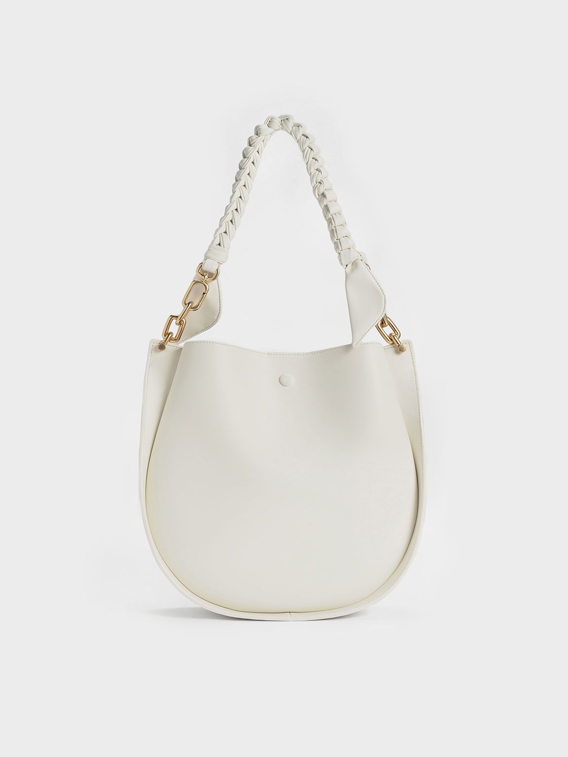 Cleona Braided Handle Shoulder Bag
    
         - White | Charles & Keith US