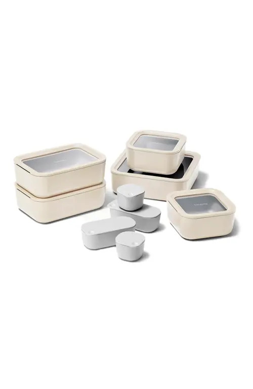 CARAWAY 14-Piece Food Storage Glass Container Set in Cream at Nordstrom | Nordstrom