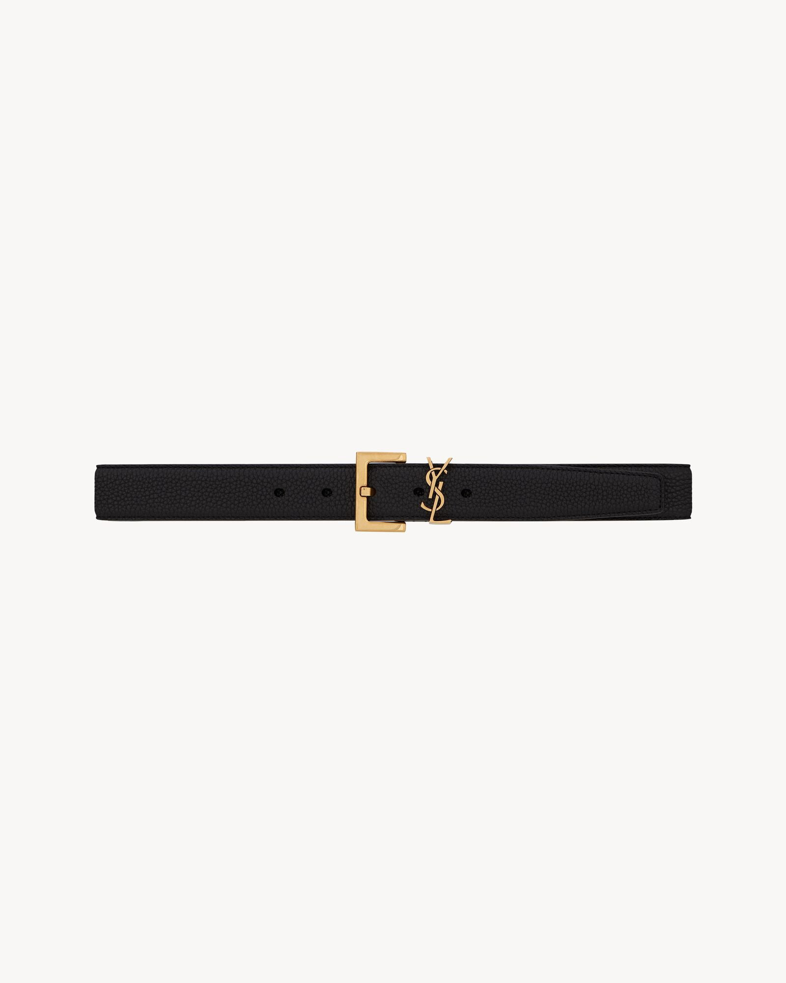 cassandre belt with square buckle in grained leather | Saint Laurent Inc. (Global)