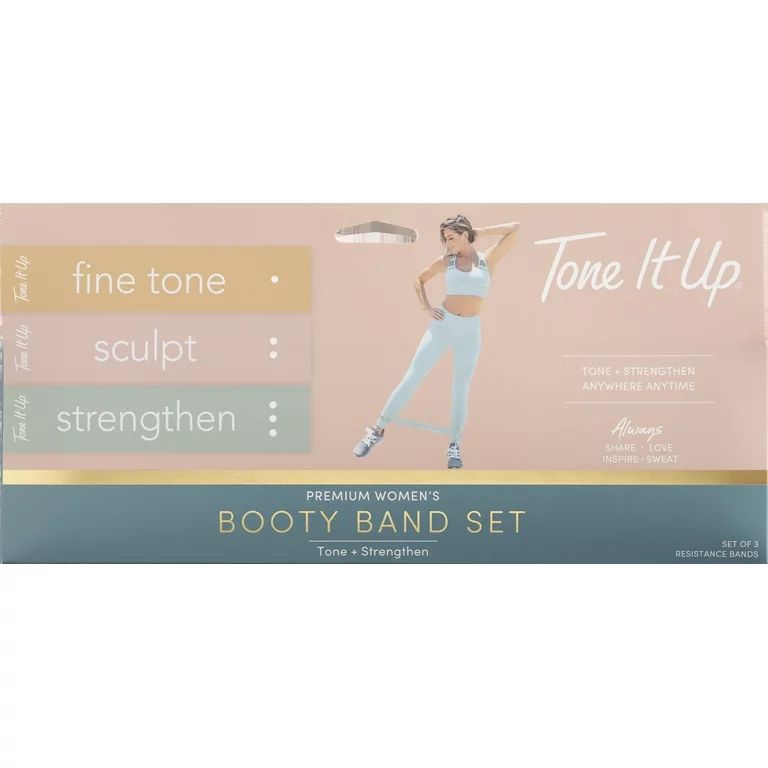 Tone It Up Booty Exercise Bands for Sculpting, Toning, and Strength, Set of 3 - Walmart.com | Walmart (US)