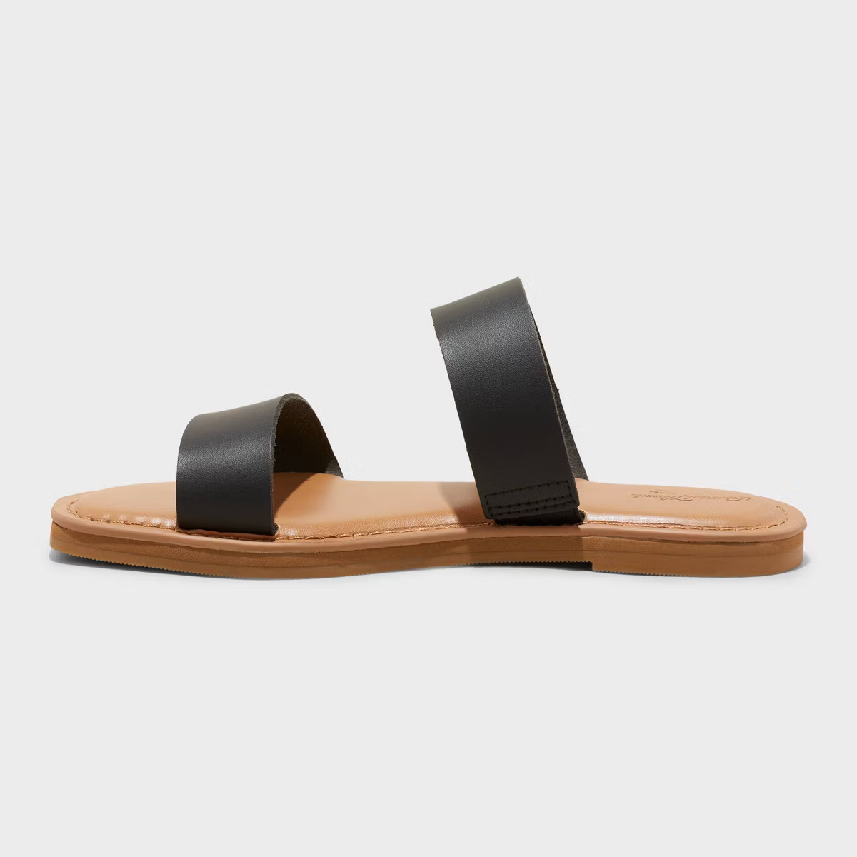 Women's Freya Two Band Slide Sandals - Universal Thread™ Black 5: Slip On, Contoured Footbed, C... | Target