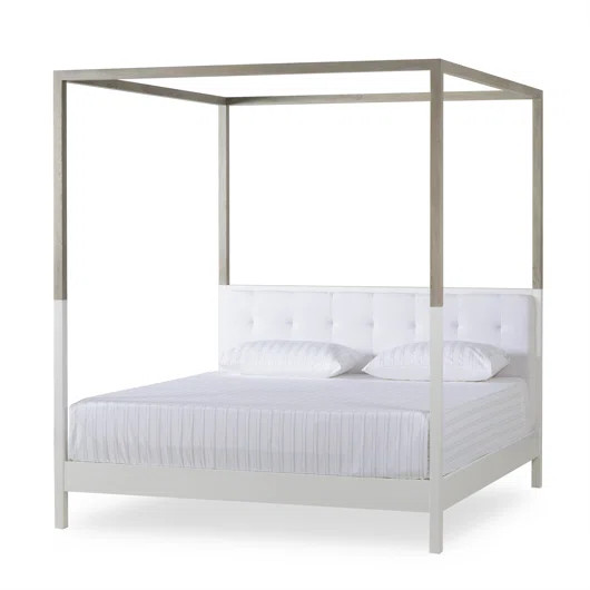 Resource Decor Oakland Upholstered Low Profile Canopy Bed | Wayfair North America