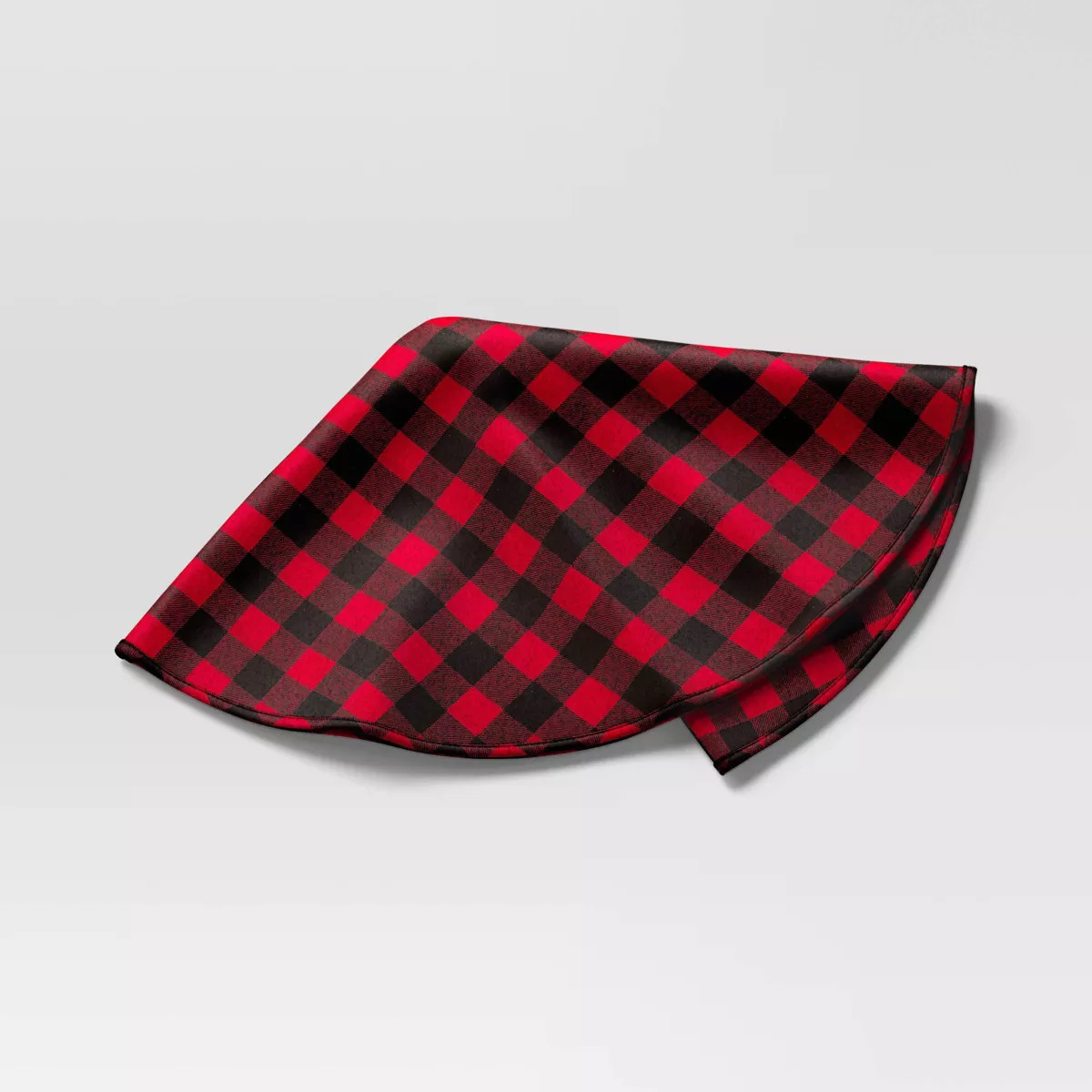48" Reversible Buffalo Plaid to Faux Shearling Christmas Tree Skirt Red/Black/White - Wondershop... | Target