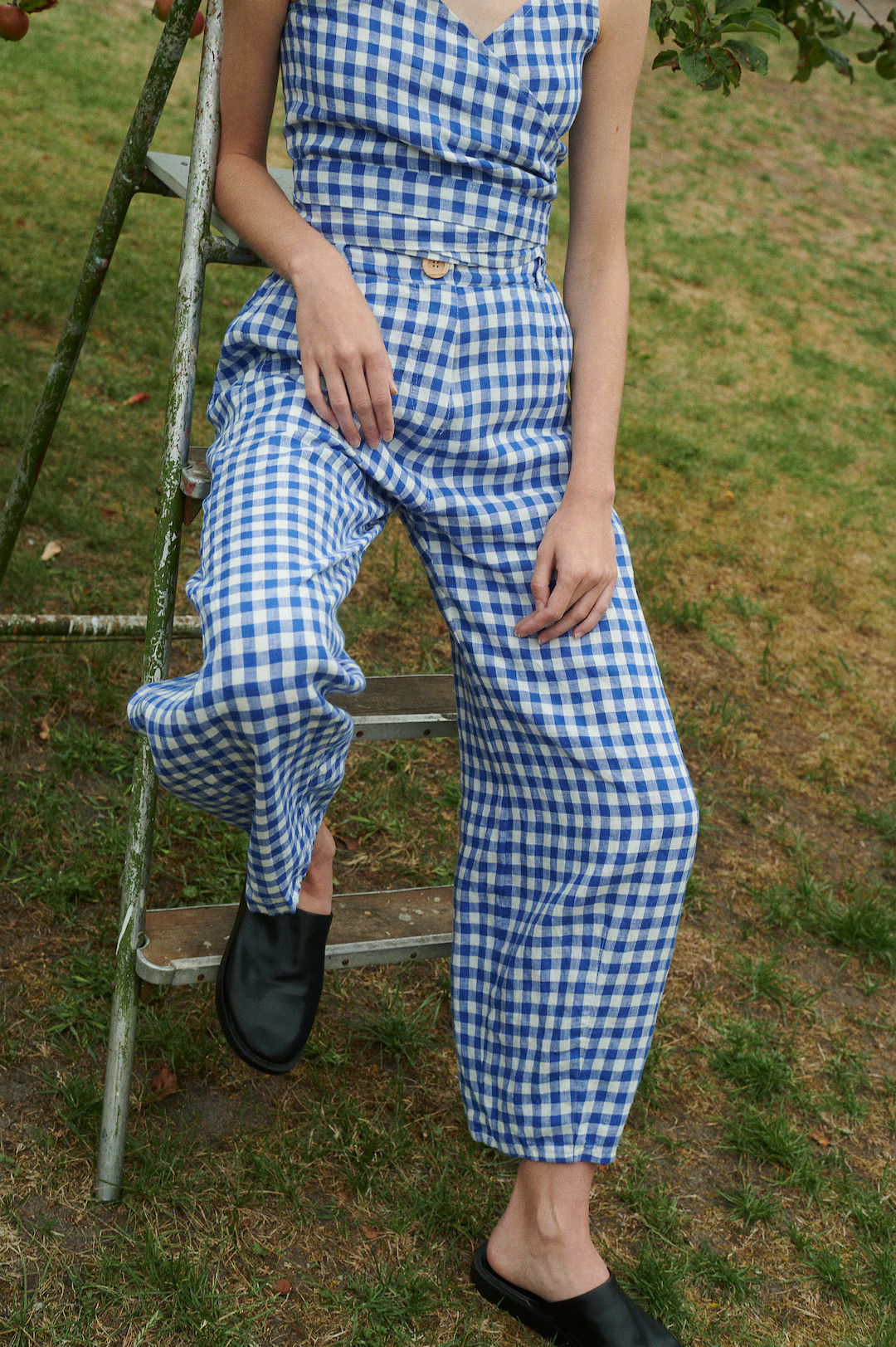 Frankie Blue Gingham Linen Trousers - Linen Pants - Linen Trousers - Gingham Linen Trousers - Ets... | Etsy (US)