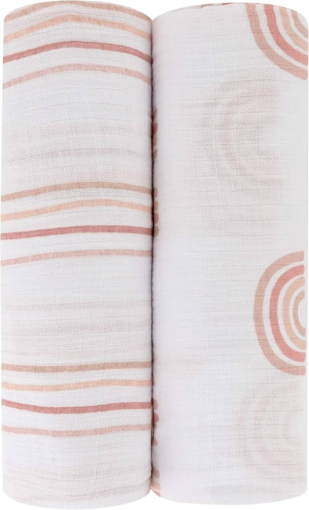 Ely's & Co. Cotton Muslin Swaddle Blanket 2-Pack for Baby Girl — 100% Cotton Muslin Extra-Large... | Amazon (US)
