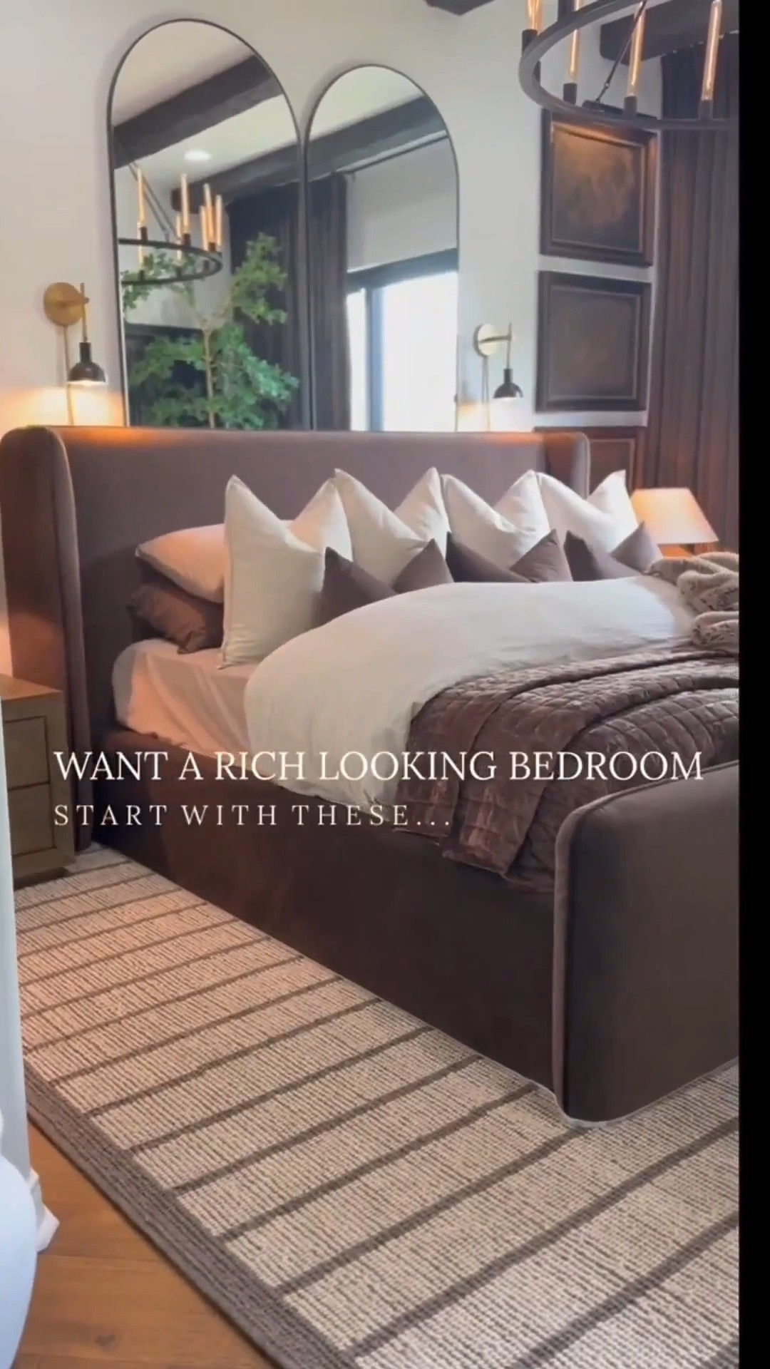 Want to recreate my iconic bedroom? Start with these finds first! ☝️

Solid Wood Nightstands 
Platform Bed Frame
Velvet Curtains
Picture Lights
Sconces
Bedding and Stunning Throw 
Rustic Pot
Faux Tree & Rug
Oversized Chandelier & Arched Mirrors

#interiordesign #bedroominspo #moodybedroomdesign #moodybedroom #aestheticbedroom #amazonfinds #interiordecor #bedroomdesign #moodybrowns #neutraldecor 


Summerthompsonstyles

#LTKHome #LTKvlog #LTKdayinmylife