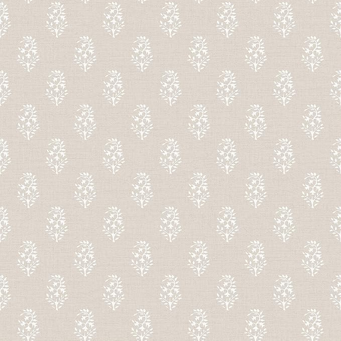 NuWallpaper x Nabela Noor Home Safia Sand Peel and Stick Wallpaper, Beige, Flowers, Transitional,... | Amazon (US)