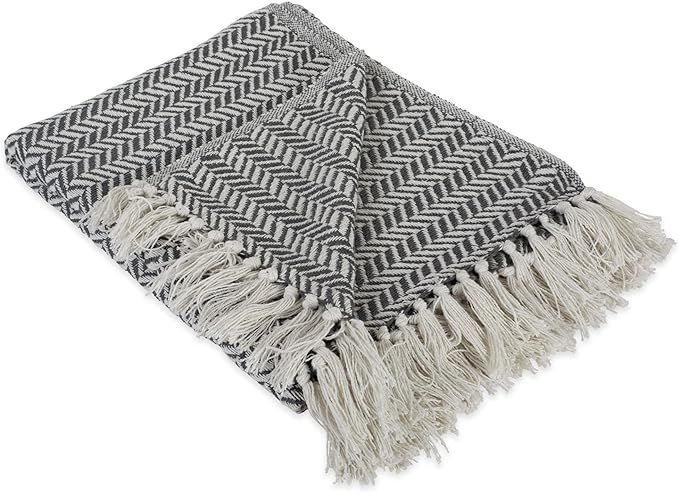 DII Modern Farmhouse Cotton Herringbone Blanket Throw with Fringe For Chair, Couch, Picnic, Campi... | Amazon (US)