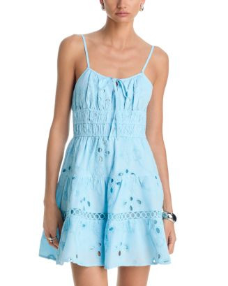Tie Eyelet Mini Dress - Exclusive | Bloomingdale's (US)
