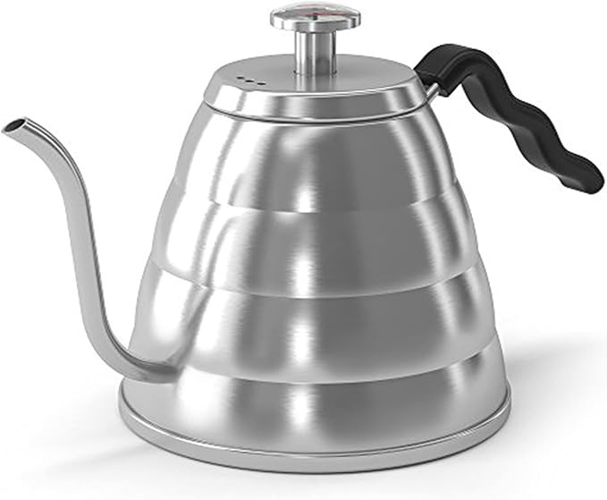 Coffee Gator Gooseneck Kettle with Thermometer - 40 oz Stainless Steel, Stove Top, Premium Pour O... | Amazon (US)