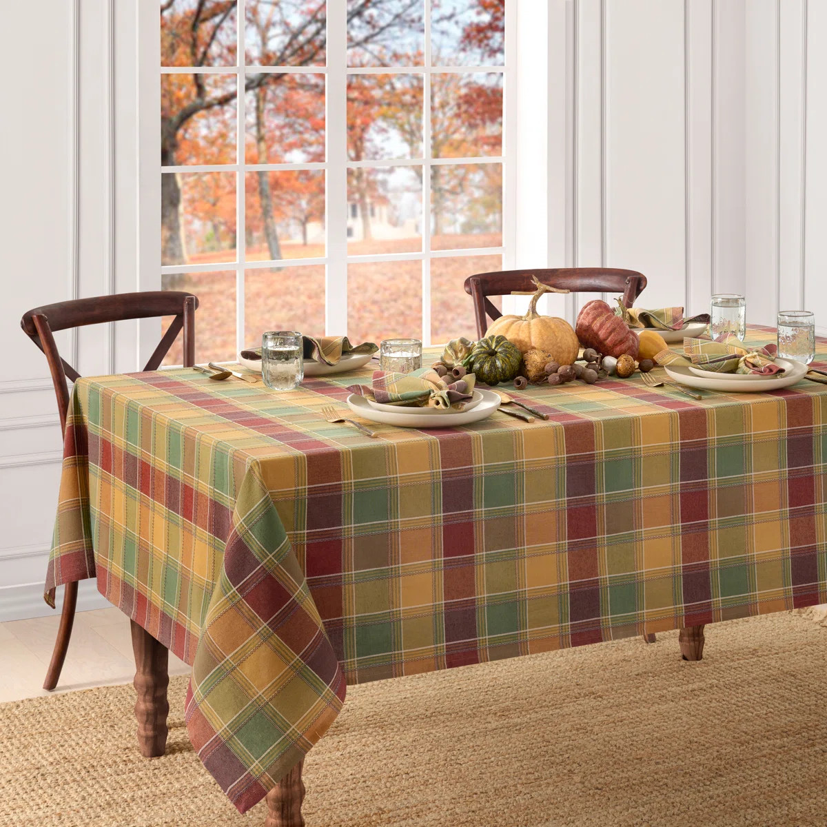 Douai Harvest Plaid Cotton Tablecloth | Wayfair North America