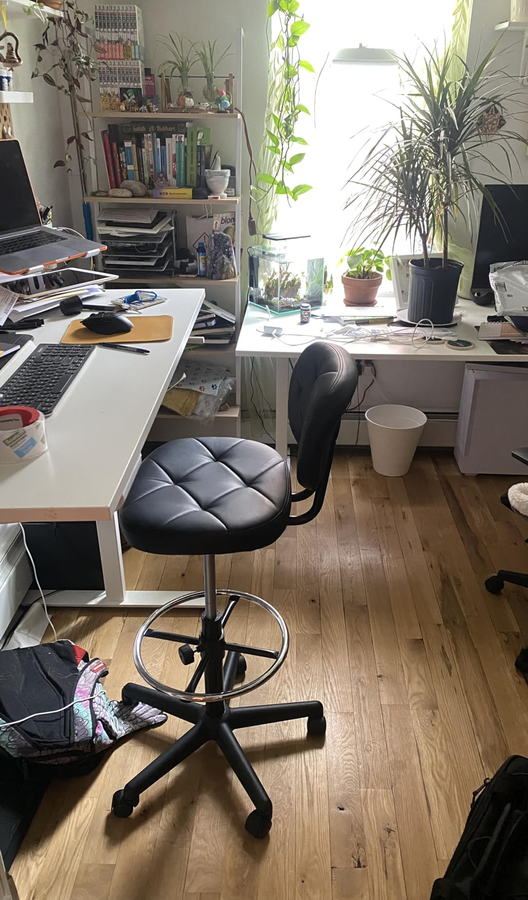 Office Drafting Chair with Back, Ergonomic Swivel Rolling Stool with Footrest, Adjustable Height ... | Amazon (US)