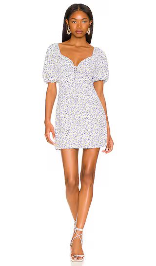 Sherrie Puff Sleeve Dress in Blue Floral | Revolve Clothing (Global)