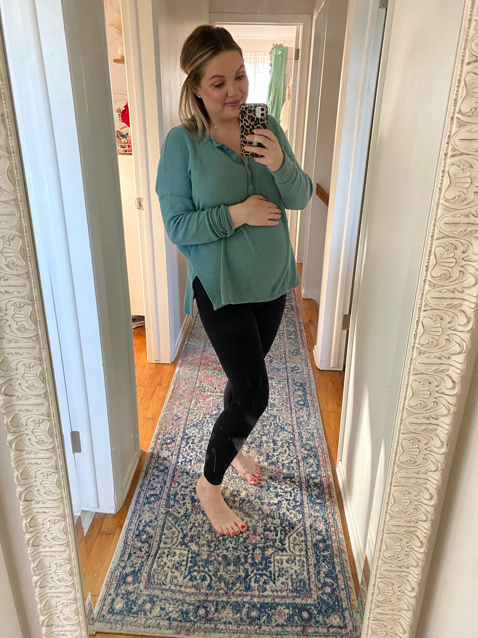 Love these wow waffle tops for both pregnancy and postpartum. They make breastfeeding super easy - - Henley style buttons at the top, and the side slits on the bottom, depending on your preference.

They do run oversized I’m wearing a medium here.



#LTKBump #LTKFindsUnder50 #LTKStyleTip