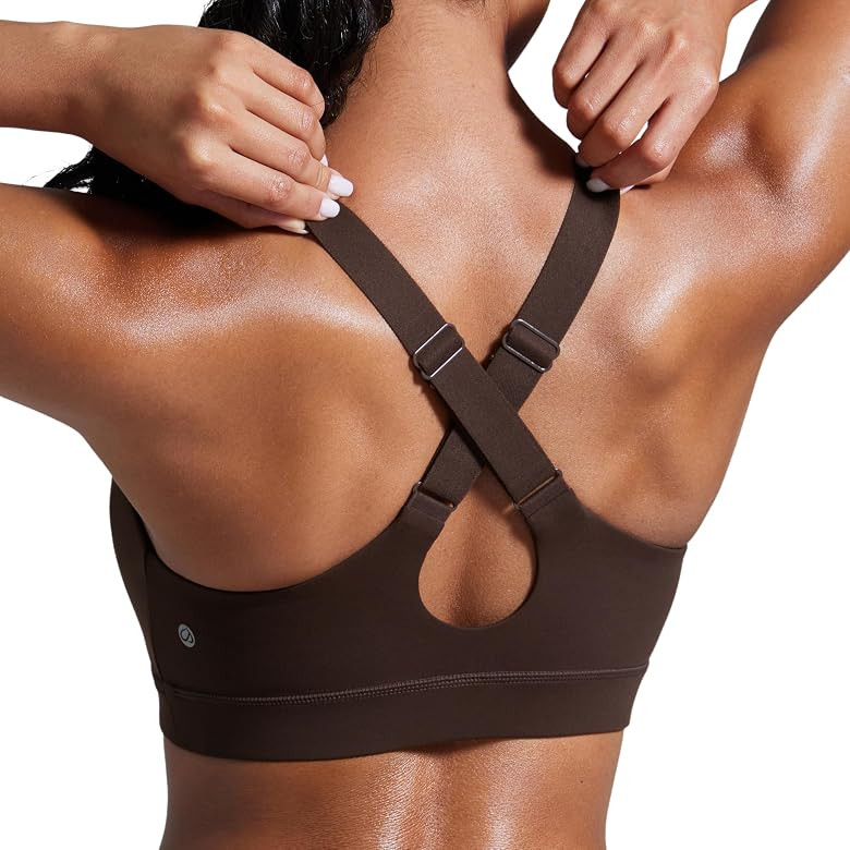 CRZ YOGA Womens Butterbreeze Criss Cross Back Sports Bra - V Neck Adjustable Straps Padded Wirele... | Amazon (US)